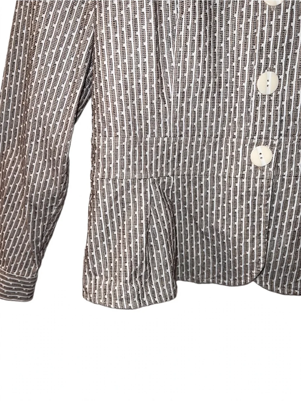 Christopher & Banks Stretch Textured Peplum Jacket  flare ruffle Medium